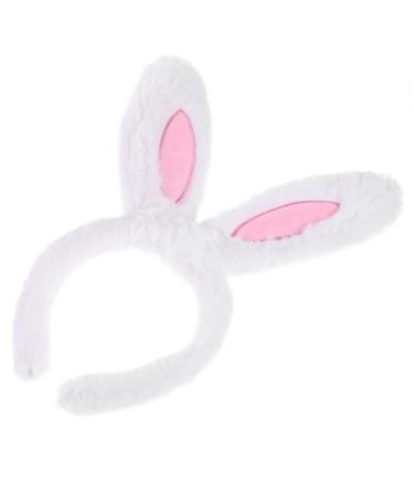 MAGICLULU Headband Animal Decor Stuffed Bunnies Easter Bunny Ears Dress for Girl Stuffed Bunny for Hair Bands Tiara Girl Hair Accessory White Decorations Women's Plush Rabbit Ears 28X13CM White