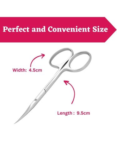 KANCHI Curved Cuticle Scissors - Professional Manicure & Pedicure Tool with Super Slim Sharp Blades for Eyebrow, Eyelash Grooming - Buy Online on GoSupps.com