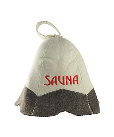 Sauna hat with embroidery SAUNA made of felt (felt cap sauna hat)