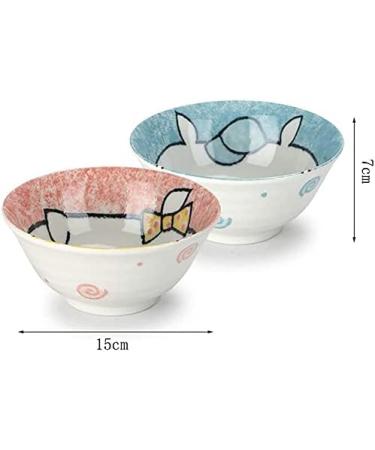 Northern Europe Bowl Couple Ceramic Ramen Bowl Cute Soup Bowl Household Cereal Bowl Salad Bowl A Pack of Two 15X7CM Tableware Kitchenware Onecolor - Buy Online on GoSupps.com