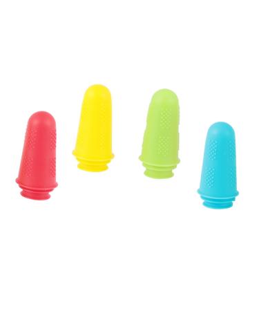 SEWACC 15pcs Working Finger Sleeve Rubber Finger Tips Elastic Finger Sleeves Rubber Finger Protector Guantes Desechables Cots Work Gloves Industrial Finger Cover Splint Child Food Grade Assorted Color 4x3x3cm