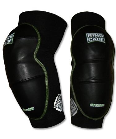 Ring to Cage Deluxe MiM-Foam Elbow Pads - Leather for Muay Thai, MMA, Kickboxing, Stand up, X-Large