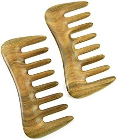 GRARRO Wide Tooth Hair Comb - Natural Wood Comb for Curly Hair - No Static Sandalwood Hair Pick Wooden Comb for Detangling - Buy Online on GoSupps.com