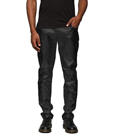 COOFANDY Mens Metallic Shiny Jeans Party Dance Disco Nightclub Pants Straight Leg Trousers Mature Black Medium