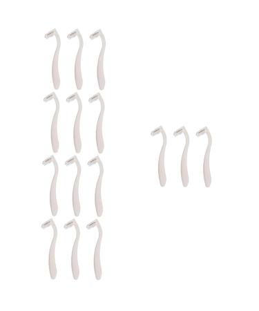 FRCOLOR 15 STK razor electrical harvest for women bikini trimmer Electrorasiser women manual body razor bikini razor blade electrically stainless steel ladies white 8.7x2cmx5pcs whitex5stk