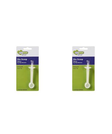 EZY DOSE Ear and Ear Wax Cleaner for Humans OTO-Scoop with Flexible Tip Safe and Easy to use White (Pack of 2)