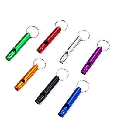 DDJYP Pack of 8 Extra Loud Emergency Whistle Keychain Camping Survival Whistle, Aluminum Alloy Whistle Key Chain for Camping Hiking Hunting Outdoors Sports