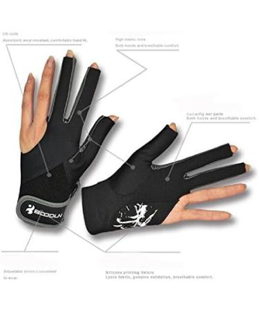 FULLANT 3 Finger Billiard Gloves for Left Hand - Lycra Snooker Accessories (2 Pack) - Gray - Buy Online on GoSupps.com