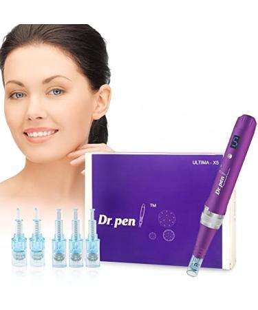 Dr. Pen Ultima X5 Professional Kit - Authentic Multi-function Electric Wireless Beauty Pen - Skin Care Kit for Face and Body - 12pins x2 + 36pins x3 Cartridges