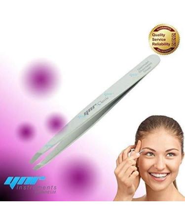 YNR Classic Eyebrow Tweezer Slanted Tip Made in German Stainless Steel | for Precision Removal of Tiny Hair | Smooth on The Skin Sharp on The Hair - Buy Online on GoSupps.com