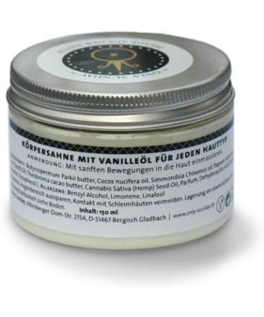 Body Cream Body Cream Vegan with Vanille l Bergamotte l/Hanf l Mohn l/Jojoba 100% Natural in Organic Quality/150 ml/Made in Germany - Buy Online on GoSupps.com