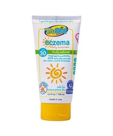TruKid Eczema SPF 30+ Sunscreen - NEA-Accepted for Eczema, UVA/UVB Protection for Sensitive and Irritated Skin, Unscented, Reef Safe, Planet-Friendly, Non-Nano, 3.4 oz
