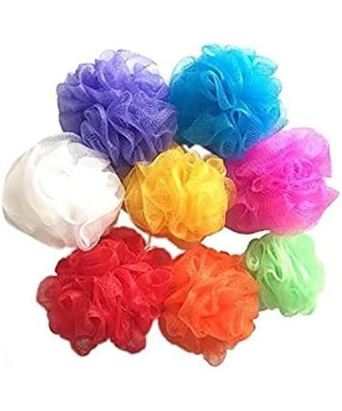 GIVBRO 8 Pack Small Colorful Bath Sponges - Exfoliating Mesh Pouf Shower Balls for Kids - Perfect Back Scrubber for Family Use - Buy Online on GoSupps.com