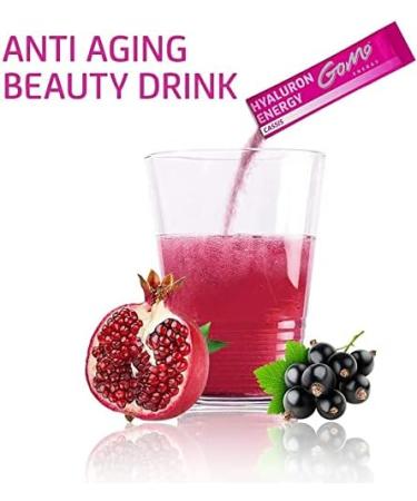 GoMo ENERGY Anti Aging Beauty Hyaluron Drink 400 mg Hyaluronic Acid + Zinc + Magnesium + Vitamin B Complex + Vitamin C Firm Skin Strong Nails Healthy Tendons 5 Servings - Buy Online on GoSupps.com