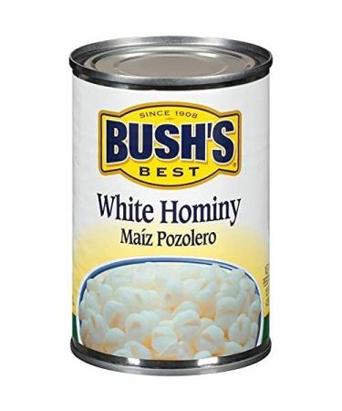 Bush's Best White Hominy 15.5 oz (Pack of 12) - Premium Quality and Flavorful Additions for Your Favorite Recipes - Buy Online on GoSupps.com