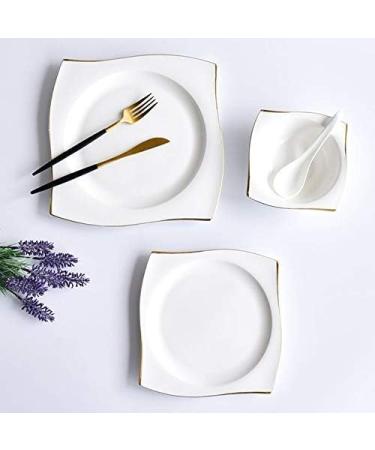 FURLOU Coffee Set Tea 4 Pcs Ceramic Bowl Dish Set Bone Porcelain Tableware Creative Phnom Penh Dishes Bone China Teacup platesset Square Plates Kitchen Dinnerware Mugs - Buy Online on GoSupps.com
