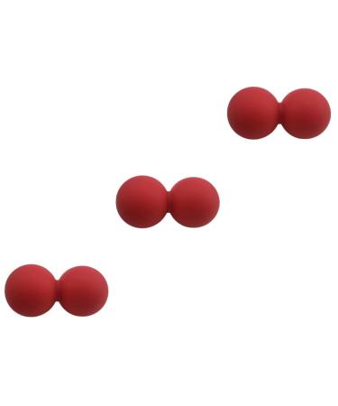 Tovinanna 3st peanut massage ball Fitness Self-massage massage roller full body massage balls Oebernuts Oersonal ball Erdnuss-yoga roller Ostling balls Massage ball relaxation ball red