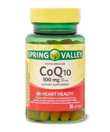 4 Top Care Rapid-Release CoQ10 Dietary Supplement 100 mg 30 Count