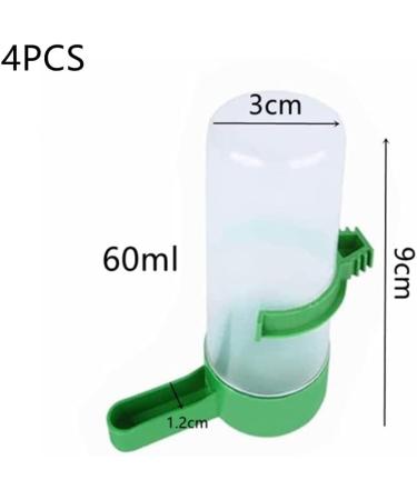 4-Piece Automatic Bird Water Bottles - Hanging Feeder for Parrots & Cage Accessories - Buy Online on GoSupps.com