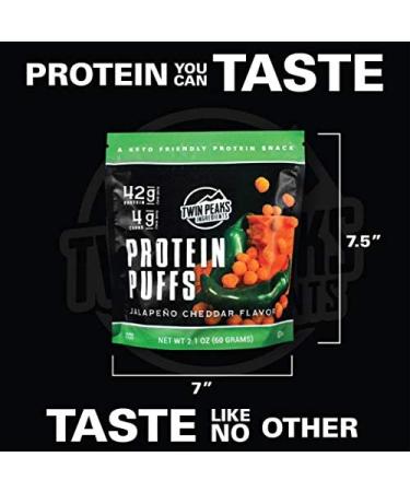 Twin Peaks Jalapeno Cheddar Protein Puffs - Low Carb Keto-Friendly Snack (3 Pack) - Buy Online on GoSupps.com