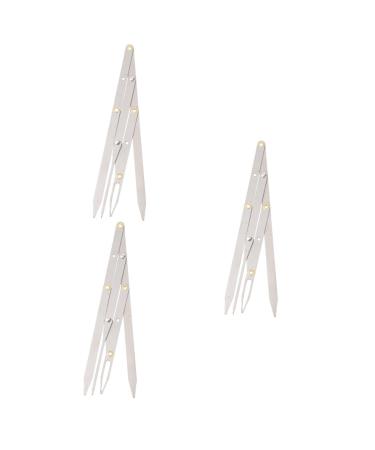 NOLITOY 3pcs Eyebrow Scale 3 Point Positioning Ruler Bladee Measuring Tool Second Generation Adjustable Gold 16X4.5X0.6CMx3pcs Silverx3pcs