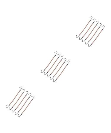 CLSSLVVBN 5 Pieces Elastic Hook Hair Tie Styling Ponytail Holder Lightweight Retro Fashion Hair Cord Bungee Bands Smooth Surface Apricot 3Set