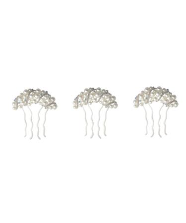 minkissy 3pi ces pingle Cheveux l gante Pour Mariage Avec Perles Et Strass Accessoire D coratif Pour Femmes Et Mari es Design Simple Et Pratique Id ale Pour Occasions Sp ciales 1 unit (Lot de 1) Blancx3pcs