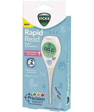 Vicks RapidRead Digital Thermometer - Accurate, 2-Second Color-Coded Readings for Oral, Rectal, or Under Arm Use - Buy Online on GoSupps.com
