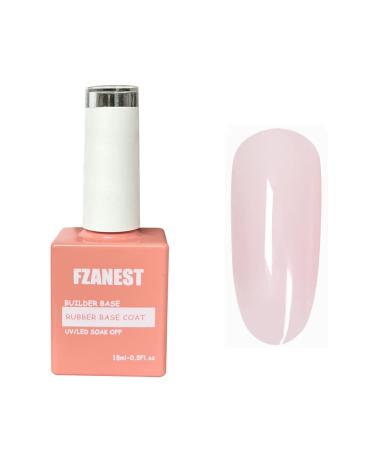 FZANEST Natural Nude Builder Gel For Nails Builder Base Sheer Color Gel Nail Polish Brush On Builder Extension Gel in a Bottle Soak Off French Manicure15ml Natural Blush Pink