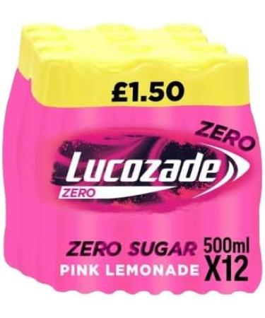 Lucozade PINK LEMONADE Bottles 12 x 500ml PMP - Buy Online on GoSupps.com
