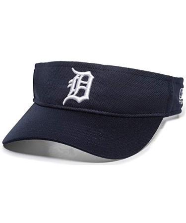 OC Sports Detroit Tigers MLB Mesh Sun Visor Golf Hat Cap Navy Blue w/White D Logo Adult Men's Adjustable