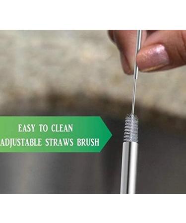 Collapsible Reusable Drinking Straw by Milgar - "Save the Turtles" Portable/Foldable Food Grade Stainless Steel Carabiner/Key Chain with Aluminum Case Adjustable Length Cleaning Brush - Black Color - Buy Online on GoSupps.com