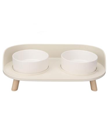Increased ceramic bowls for cats double increased feed and water bowls prevent pouring.Increased bowls to protect the cervical spine for cat needs (white)