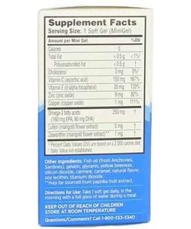 Ocuvite Adult 50+ Eye Vitamin & Mineral Supplement - 50 Soft Gels for Vision Health - Buy Online on GoSupps.com