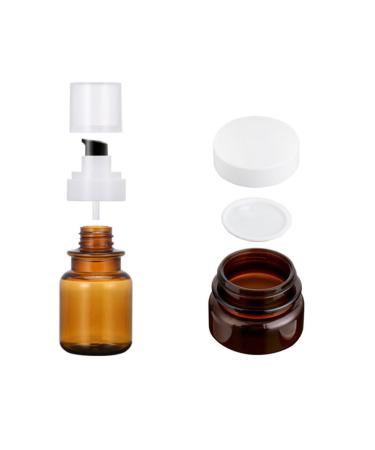 Minkissy 5-Piece Refillable Amber Pump Bottle Set | Perfect for Cream Essential Oils & Soap | Small Travel Containers for Lottery & More - Buy Online on GoSupps.com