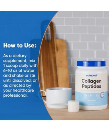 Nutricost Collagen Peptides Powder 1LB (454 G) - Grass Fed Bovine Collagen Hydrolysate (Unflavored) Unflavored 1 Pound (Pack of 1) - Buy Online on GoSupps.com