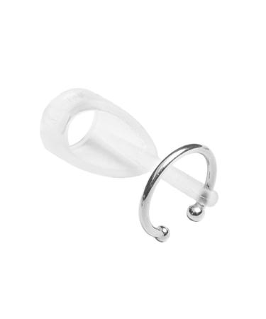 Deafmetal USA Retention Hearing Aid Cuff and Silicone Holster Attachment - Fits BTE and RIC Hearing Aids and BTE Cochlear Implant Processors - Keep Hearing Devices Secured - Silver - 1 Ear 1 Ear Silver