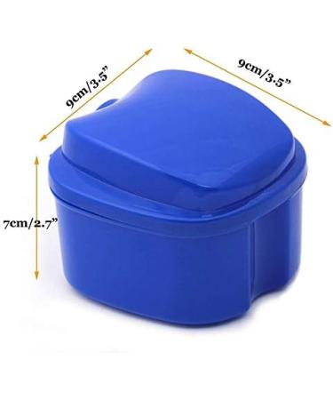 Buddenuu Dark Blue Prosthesis Case & Bath Box - Storage for False Teeth with Sieve & Basket for Travel - Buy Online on GoSupps.com