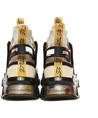 LZDZN Men's High Top Basketball Sneakers - Black/Beige/Grey - Size 9.5 - Buy Online on GoSupps.com