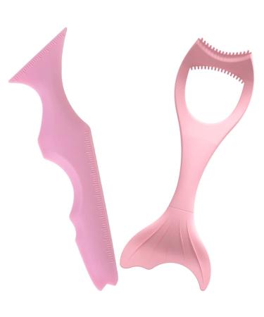 KALLORY 2pcs Eyeliner Silicone Molds Lash Kit False Eyelash Applicator Makeup Supplies Auxiliary Third Gear