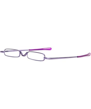 KoKoBin Mini Slim Reading Glasses +2.0 - Stylish Spring Hinge Metal Unisex Visual Aid with Case (Purple) - International Shipping Available - Buy Online on GoSupps.com