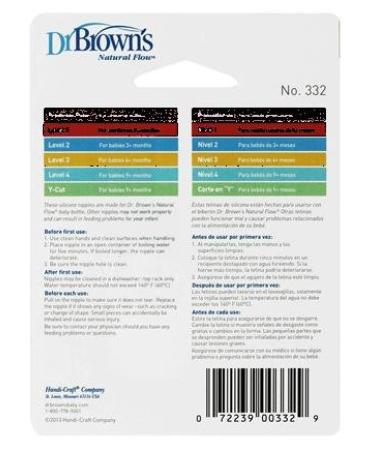 Dr. Browns Natural Flow Level 3 Standard Nipple - 6 Nipples - Buy Online on GoSupps.com