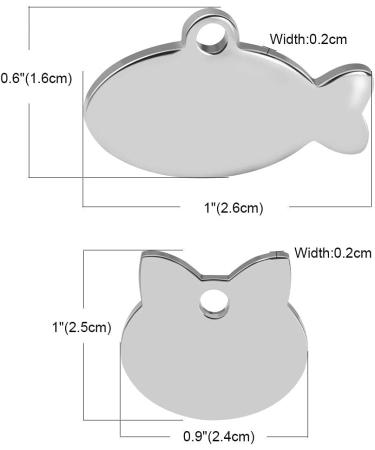 Personalized Stainless Steel Cat ID Tag - Custom Engraved Kitten Necklaces for Pets | Durable Fish Design Accessories - Buy Online on GoSupps.com