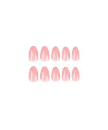 Justotry 24-Piece Pink Oval Press-On Nails | French Tip Almond Art Fake Nails for Women Short & Beautiful Artificial Fingernails - Buy Online on GoSupps.com