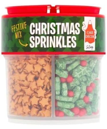 Cake Decor Christmas Sprinkles 90g | Mixed Coloured Sugar Decorations Festive Mix. | PREMIUM PRODUCT | DECORATE YOUR CHRISTMAS FOODS - Buy Online on GoSupps.com