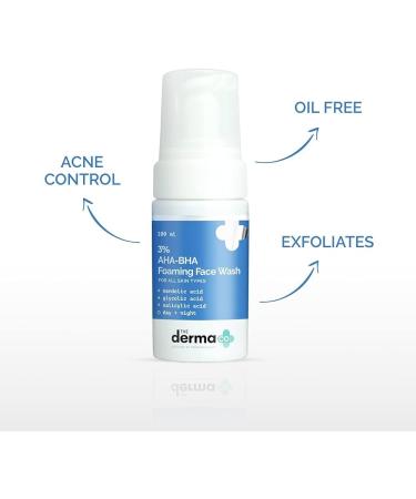 Der.ma Co AHA-BHA Foaming Cleanser | 3.38 Fl Oz | Exfoliating Facial Cleanser for All Skin Types - Buy Internationally - Buy Online on GoSupps.com