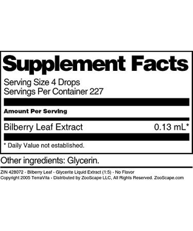 Bilberry Leaf - Glycerite Liquid Extract (1:5) - No Flavor (1 fl oz ZIN: 428072) - 2 Pack - Buy Online on GoSupps.com