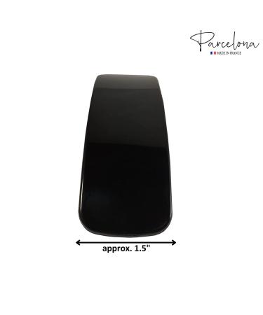 Parcelona French Extra Large Wide Black Celluloid Hair Barrette Clip - No Slip Grip, Women's Hair Accessories - Made in France - Buy Online on GoSupps.com