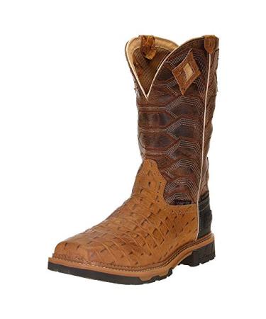 Justin Boots Men's Hybred Caramel Crock Print 12" Buff Top Comp Toe Work Boot 9.5 EE