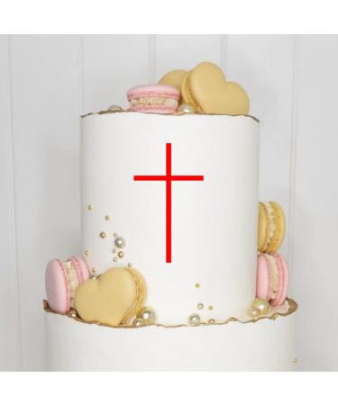 Cake topper (cross) Charm acrylic/wood baptism communion confirmation confirmation cake plug cake cake plug decoration caketopper (3 pieces red) red 3 pieces